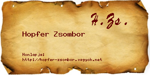 Hopfer Zsombor névjegykártya